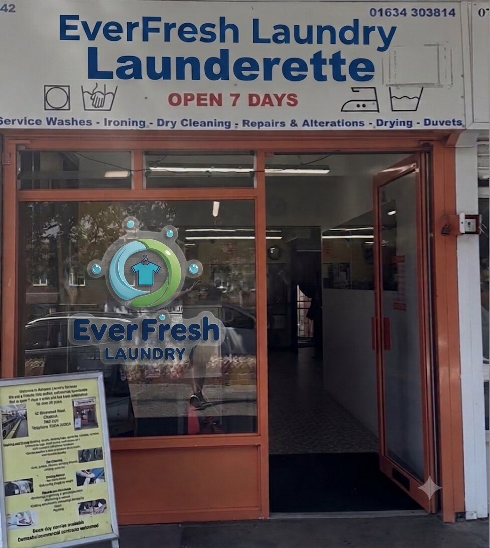 EverFresh Laundry launderette shopfront at 42 Silverweed Road, Chatham